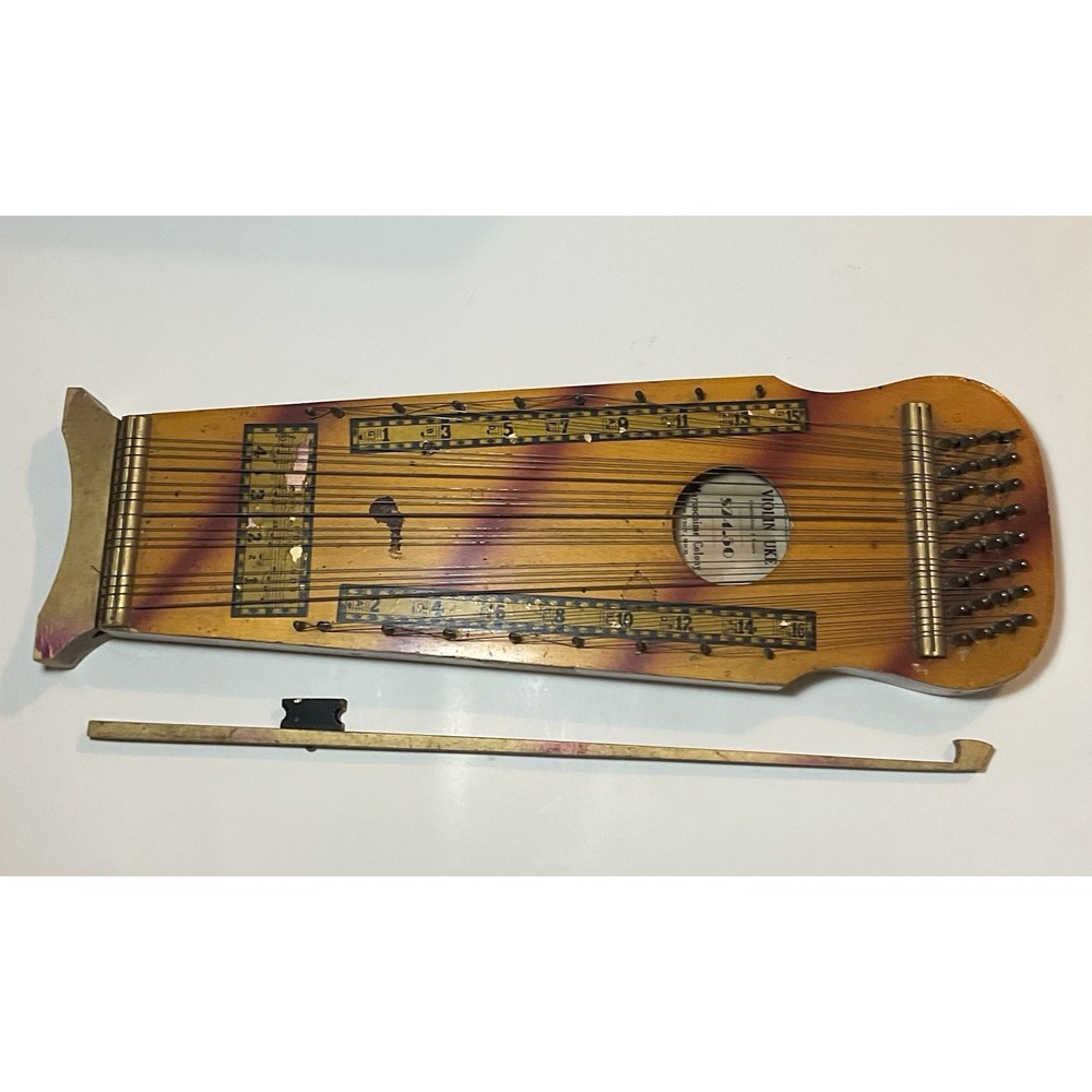 Genuine 1937 Marx Violin Uke w/ Bow Vintage Music Instrument